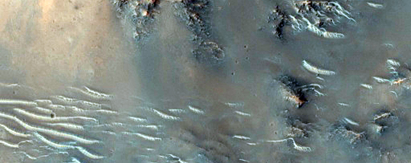 Small Crater with Possible Phyllosilicates
