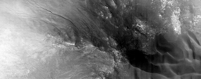 Phyllosilicate Bearing Central Peak in Small Crater in Acidalia Planitia
