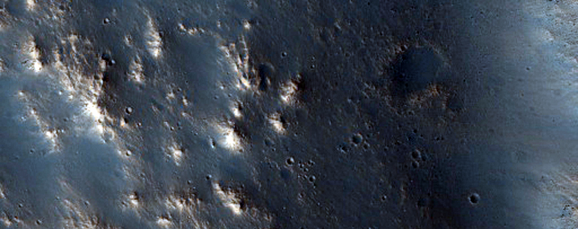 Steep Terraced Slopes of Impact Crater
