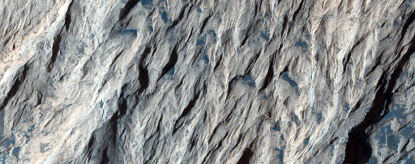 Stratigraphy along Slope of Layered Deposit in Candor Chasma

