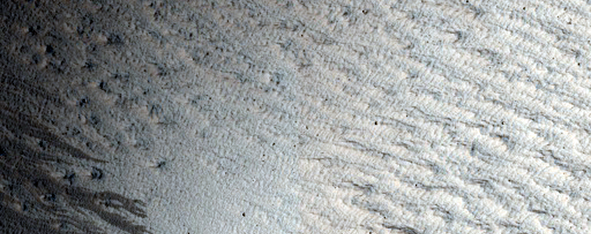 Dark Slope Streak Monitoring in Crater in MOC M13-02217
