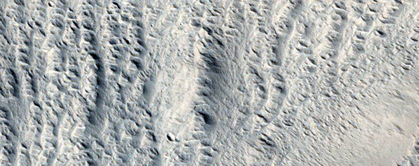 Landforms in Northern Lycus Sulci