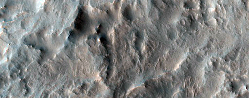 Terminal Lobes of Landslide or Large Debris Flow in Melas Chasma