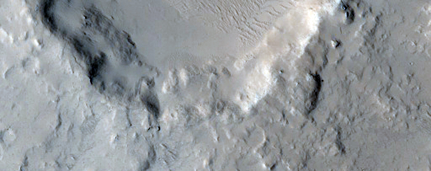 Channel Cutting Through Wrinkle Ridge South of Memnonia Region