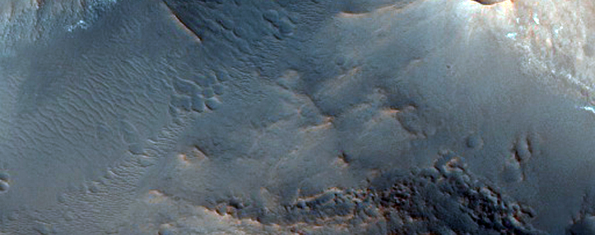 Layered Bedrock on Crater Floor