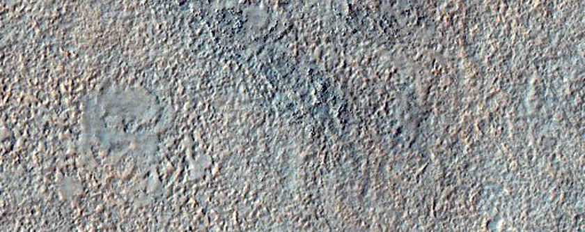 Southern Mid-Latitude Crater and Ejecta
