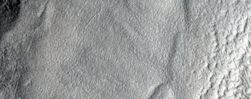 Ridges and Hollows in Crater in Terra Cimmeria