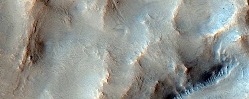 Ejecta from Terraced Crater