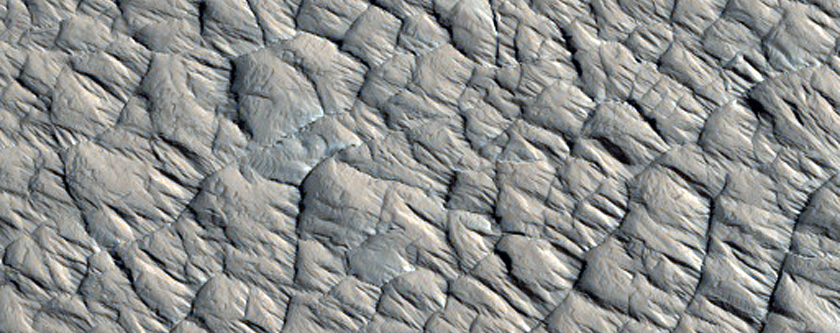 Polygonal Shapes Southwest of Olympus Mons