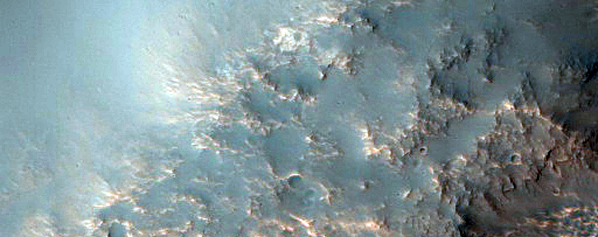 Small Channel in Larger Valley in Southern Mid-Latitude Crater