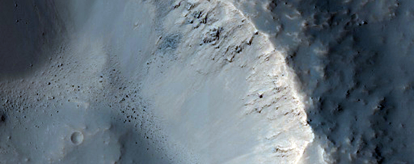 Mass Wasting in Southern Highlands Crater