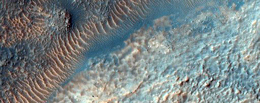 Gullies in Crater in Sirenum Fossae