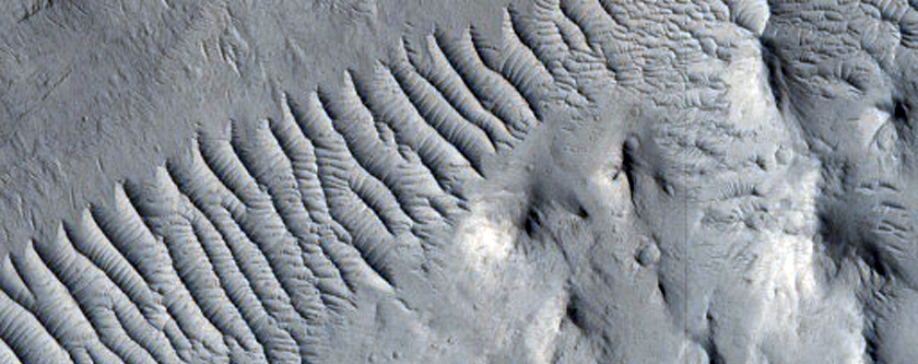 Crater with Linear Elevation Feature
