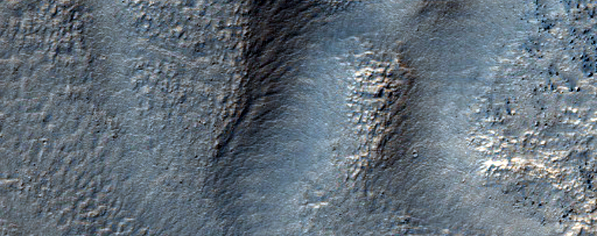 Gully with Narrow Channel in Mid-Latitude Crater
