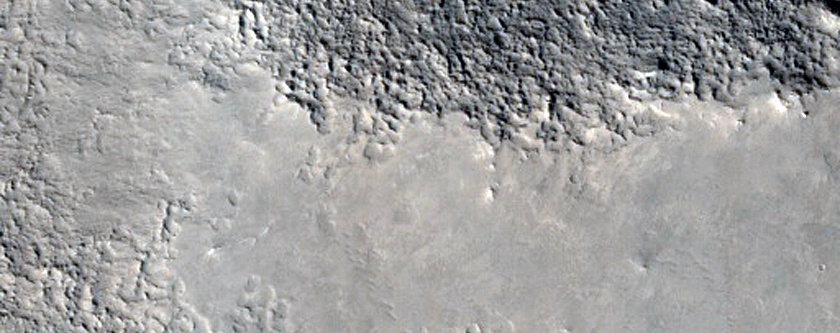 Rocky Exposure in Impact Crater
