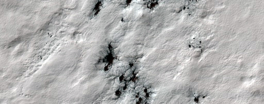 Spider Terrain Not on South Polar Layered Deposit

