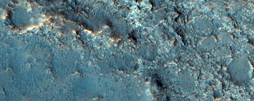Light Arcuate Deposit on Crater Floor
