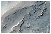 Lobate Feature in Crater 
