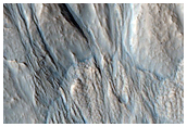 Gullies on Wall of Mesa in North Tempe Terra
