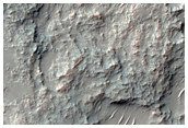 Sinuous Ridges in Crater in CTX Image