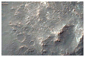 Exposed Bedrock in Western Central Uplift of 10-Kilometer Diameter Crater
