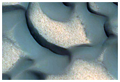 North Polar Dunes Seen in MOC Images E01-01881 and S13-02134
