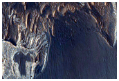 Stratified Material in Tithonium Chasma
