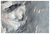 Columnar Outcrops in Crater
