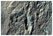Gullied Material on Crater Wall in CTX Image
