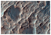 Curved Ridge and Layered Materials in CTX Image