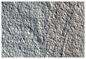 Crater with Flow Feature in Northern Mid-Latitudes