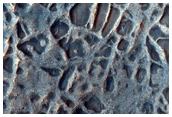Ridge Network along Central Peak of Impact Crater