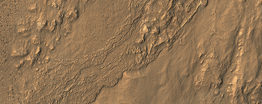 Flow on the Rim of Tooting Crater