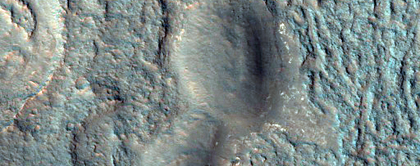 Corrugated Surface in Ganges Chasma in CTX Image