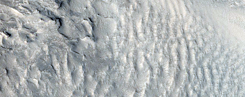 Layers in Depression in Aeolis Planum Region
