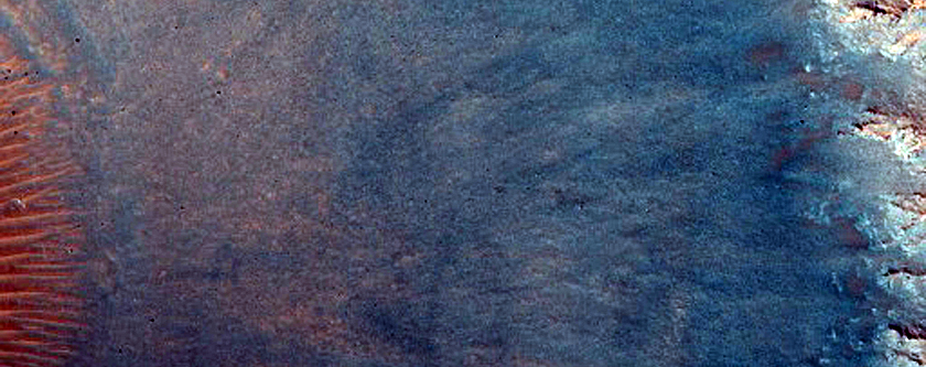 Monitor Slopes of Crater North of Jezero Crater
