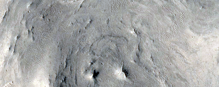 Layered Ejecta from Large Impact Crater
