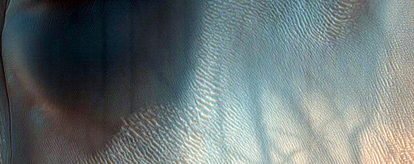 Intracrater Climbing Dunes in Eastern Aonia Terra
