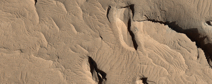 Deposits on the Floor of a Crater in Terra Sabaea