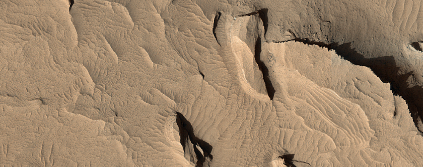 Deposits on the Floor of a Crater in Terra Sabaea