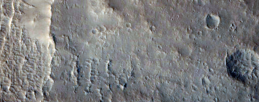 Landforms Northwest of Medusae Fossae
