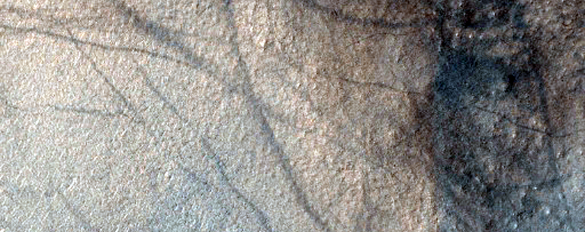 Central Structure of Impact Crater in Hellas Region
