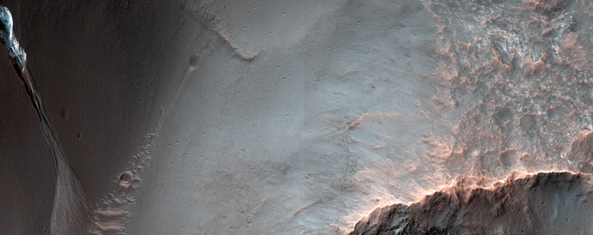 Gully with Light-Toned Patch in CTX Image