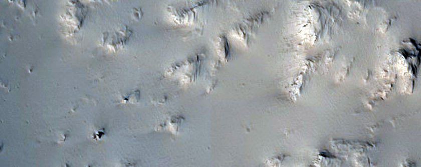 Well-Preserved Crater in Tharsis Region
