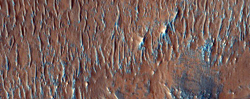 Erosional Landforms in Eos Chasma
