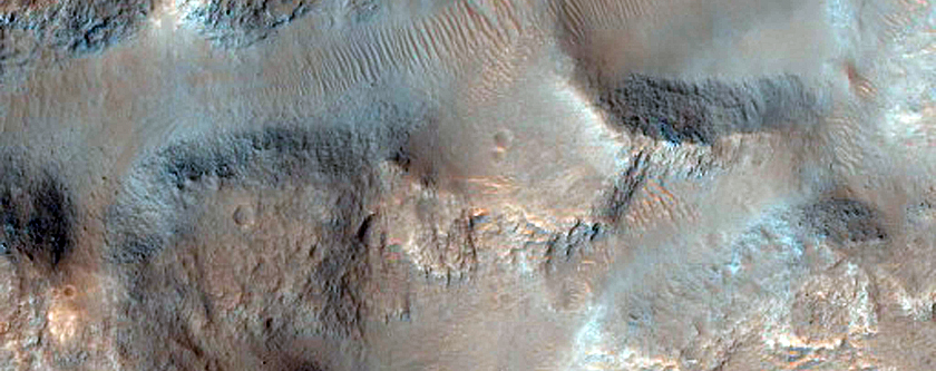 Fractured Terrain in Shambe Crater
