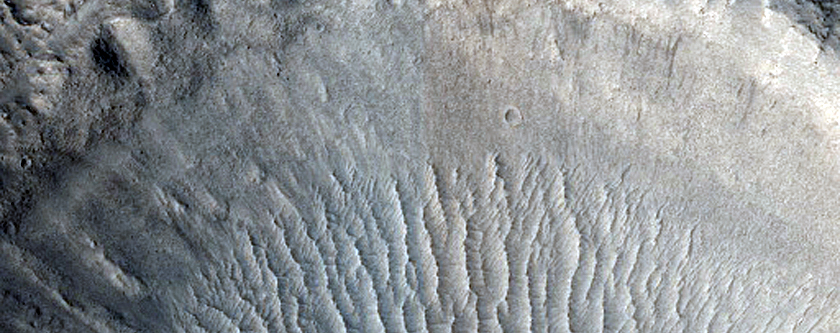 Knobby Crater Erosion in Contact with Lava Flow
