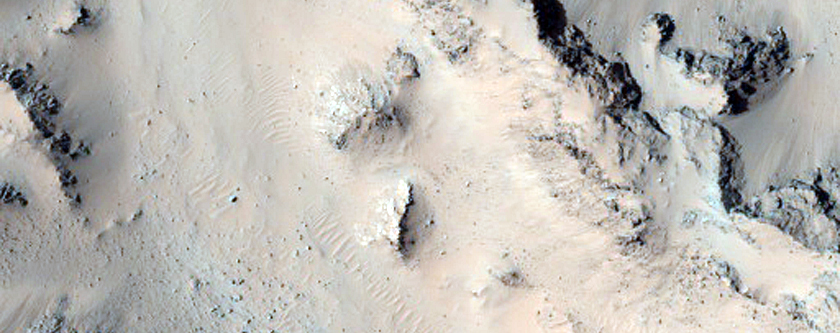 Slope Monitoring in Hale Crater Central Peaks
