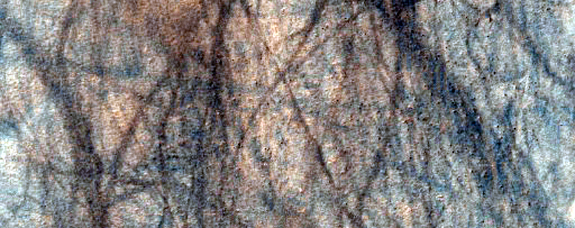 Southern High-Latitude Mesa in Mariner 9 Das 6173723 and 7648483
