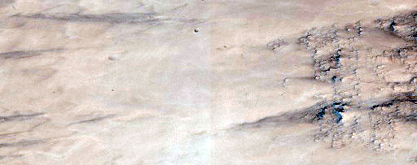 Crater Wall Outcrops
